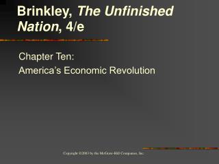 Chapter Ten: America’s Economic Revolution