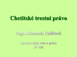 Chetitské trestní právo