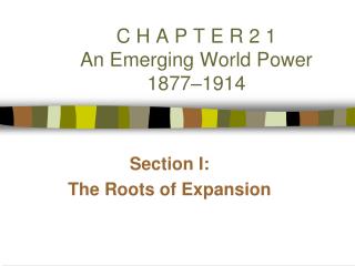 C H A P T E R 2 1 An Emerging World Power 1877–1914