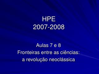 HPE 2007-2008