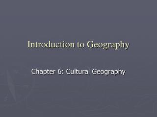 Introduction to Geography