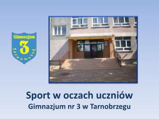 Sport w oczach uczniów Gimnazjum nr 3 w Tarnobrzegu