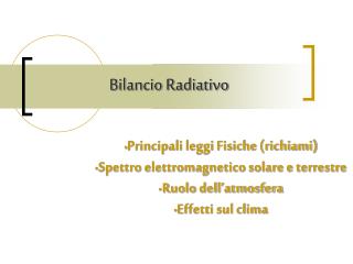 Bilancio Radiativo