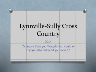 Lynnville-Sully Cross Country