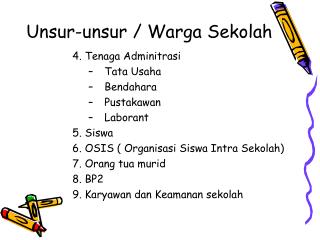 Unsur-unsur / Warga Sekolah