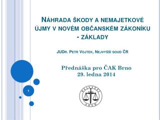 Přednáška pro ČAK Brno 29. ledna 2014