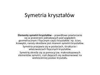 Symetria kryształów