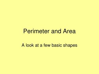 Perimeter and Area