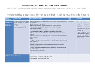 MODALIDAD: PROYECTO “HEROES QUE CUIDAN EL MEDIO AMBIENTE”