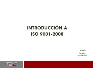 Introducción a iso 9001-2008