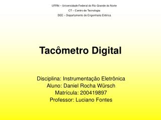 Tacômetro Digital