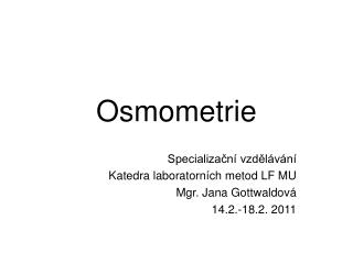 Osmometrie