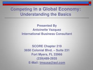 Competing in a Global Economy: Understanding the Basics