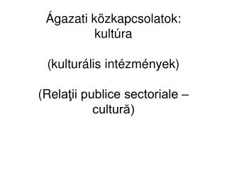 1. Be vezető: az ágazati közkapcsolatok ( Întroducere: despre relaţii publice sectoriale )