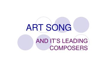 ART SONG