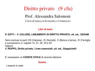 Diritto privato (9 cfu)