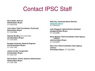 Contact IPSC Staff