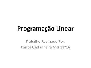 Programação Linear