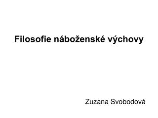 Filosofie náboženské výchovy