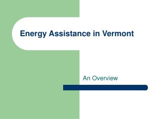 Energy Assistance in Vermont