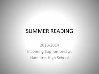SUMMER READING