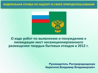 Руководитель Росприроднадзора Кириллов Владимир Владимирович