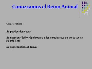 Conozcamos el Reino Animal