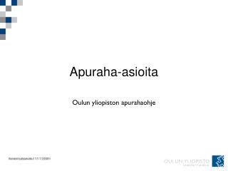 Apuraha-asioita