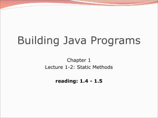 Building Java Programs