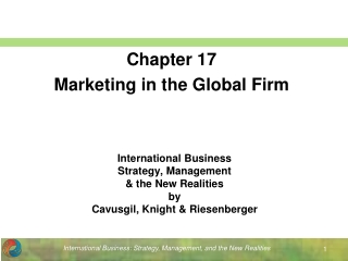 International Business Strategy, Management &amp; the New Realities by Cavusgil, Knight &amp; Riesenberger