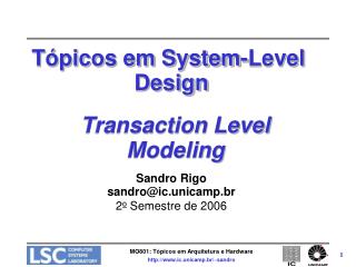 Tópicos em System-Level Design