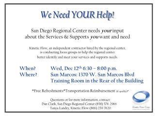 *Free Refreshments*Transportation Reimbursement (if qualify)*