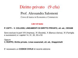 Diritto privato (9 cfu)