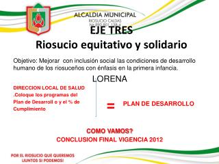 EJE TRES Riosucio equitativo y solidario