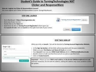 Student’s Guide to TurningTechnologies NXT Clicker and ResponseWare