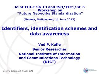 Identifiers, identification schemes and data awareness