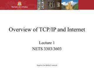 Overview of TCP/IP and Internet