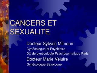 CANCERS ET SEXUALITE