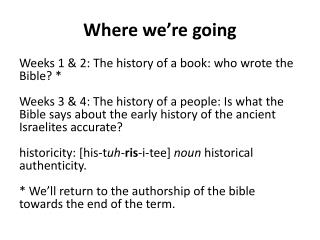 Where we’re going