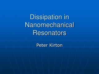 Dissipation in Nanomechanical Resonators