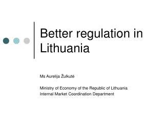 Better regulation in Lithuania