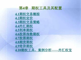 第 4 章 期权工具及其配置