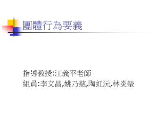 團體行為要義