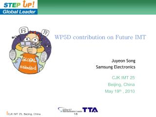 WP5D contribution on Future IMT