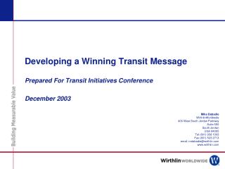 Developing a Winning Transit Message