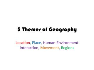5 Themes of Geography