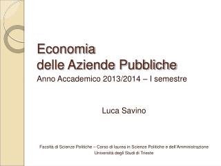 Economia delle Aziende Pubbliche