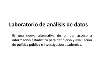 Laboratorio de análisis de datos