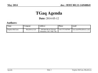 TGaq Agenda