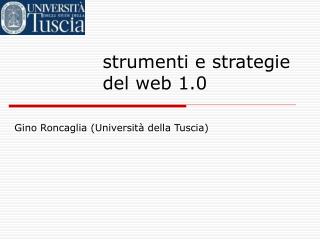 strumenti e strategie del web 1.0